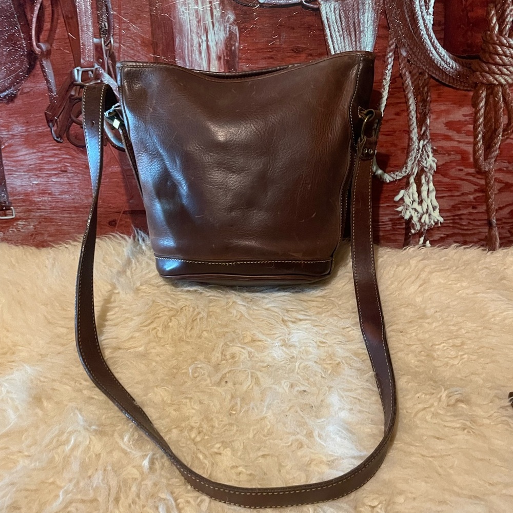 Roots thick structured leather bag